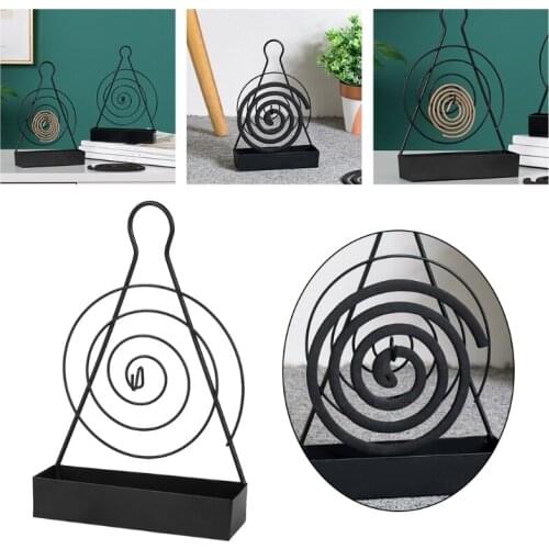 Coil Incense Holder Portable Triangle Retro Iron Coil Incense Burner Repellent Metal Frame for