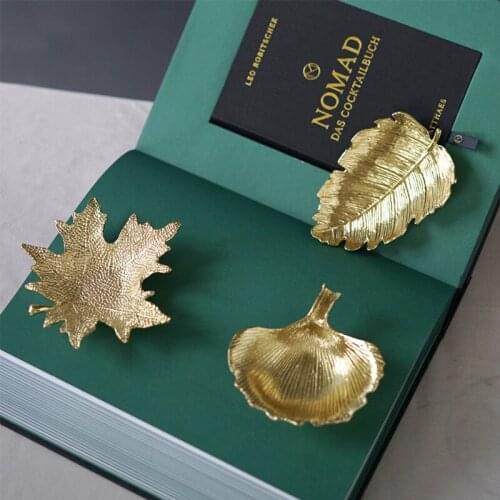 Creative Nordic Zinc Alloy Ginkgo Leaf Tray Decoration Iron Crafts Living Room Home Decorat Ornaments