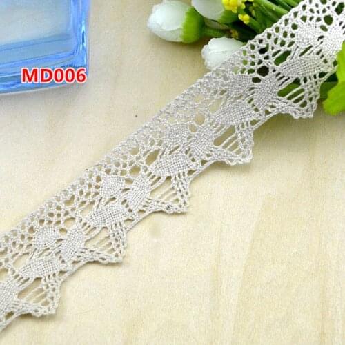 5 meters 4cm width DIY guipur cotton lace Trims embroidery beige lace ribbon for sewing MD006