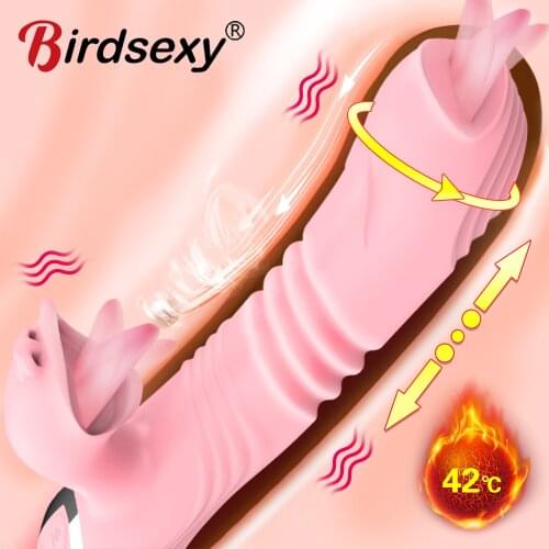 Licking Clitoris Stimulate Masturbate Vibrator Sex Toys for Woman Telescopic Tongue Dildo Vagina Vibrator For Women sex shop