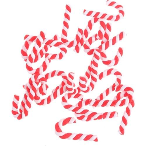 10/20pcs Dollhouse Miniature Christmas Red White Candy Cane Model Dollhouse Miniature Decoration New