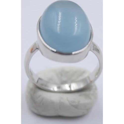 Real Aquamarine Blue ring female S925 sterling silver square ring for Goddess Day gifts US 7-10 Cahrm Ring