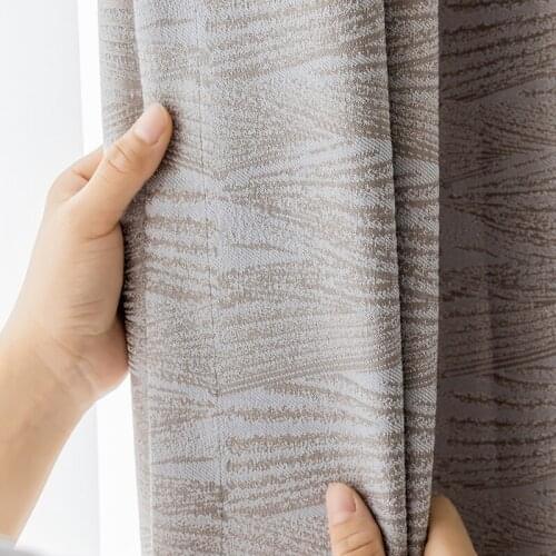 Custom high quality Nordic Simplicity shading Jacquard geometry Texture blackout curtain window livingroom thick bedroom M1138