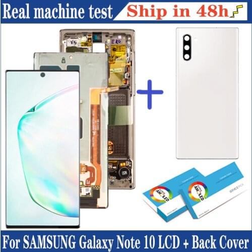 Original Display Note 10 for SAMSUNG Galaxy Note 10 N970F Note 10 LCD Touch Screen Digitizer Repair Part with back cover
