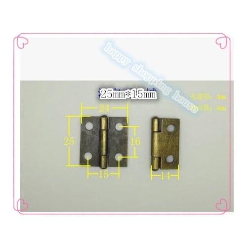 Hinges for wooden wine box & decorative antique 1 inch thick iron hinge / 1 inch bronze small hinge 25mmX24mmX0.7mm