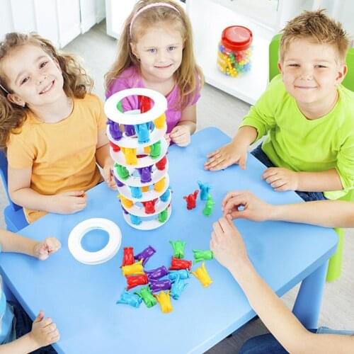 Plastic Tower Game Stacking Game with Dice Balance Game Montessori Toys for Kids Adults