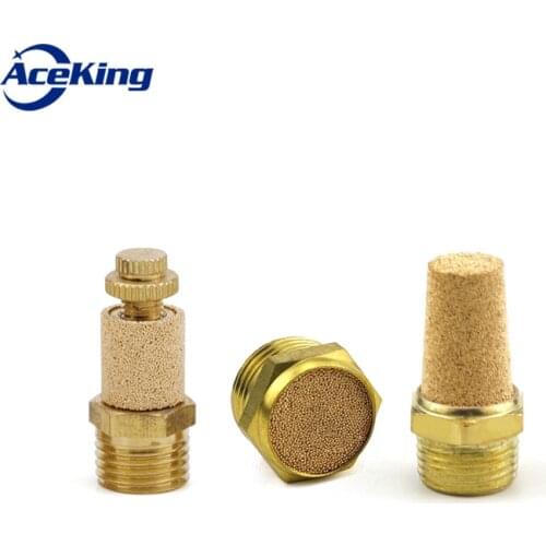 Pneumatic solenoid valve copper muffler SLL adjustable SML flat head muffler bsl-01/02/03/04 muffler filter element connector