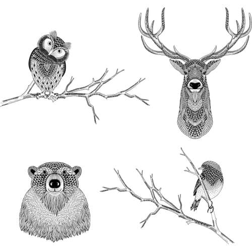 AZSG Deer Bear Bird Clear Stamps For DIY Scrapbooking Decorative Card Making Crafts Fun Decoration Supplies