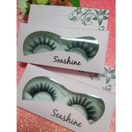 Seashine 10 Pairs 3D Silk Strip Lashes 100% Handmade False Mink Eyelash South Korea Custom Packaging With Logo Free Shipping