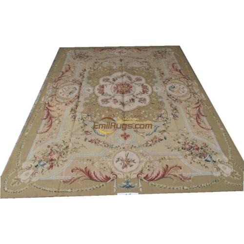 Wool aubusson rugs Antique Style Neo Classical Floor Bedroom Rectangle Large