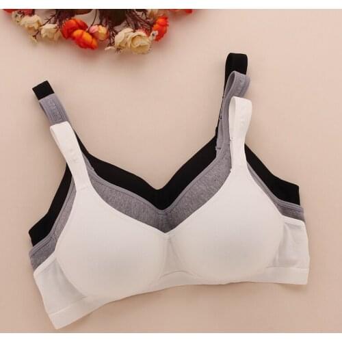 Cute girl bra series solid color cotton underwear big yards Girls no rims developmental adjustable sports bra 8878