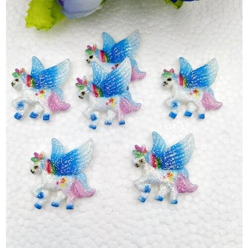 10pcs Cute Cartoon Resin Angel Wing Unicorn Flatback Cabochon DIY Scrapbooking Decorative Craft Making