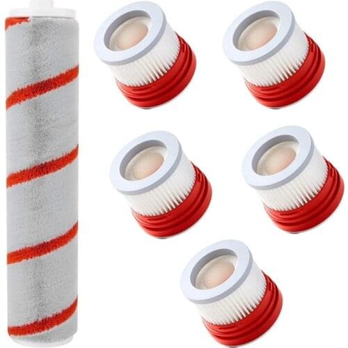 HEPA Filter Roller Brush Replacements for Xiaomi Dreame V9 V9P V10 Handheld Vacuum Cleaner Accessories Part Kits 6 Piece