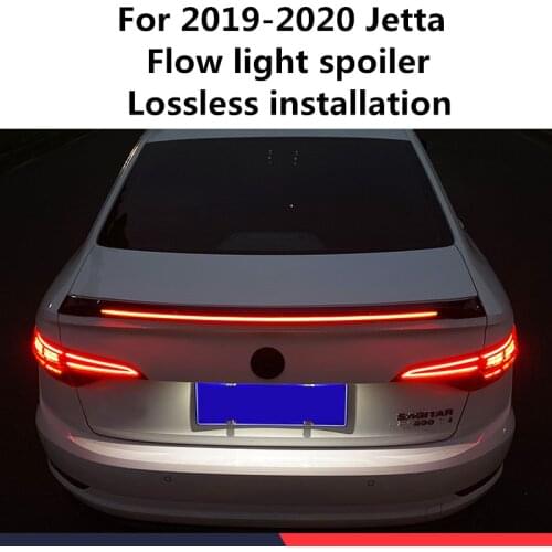 For 2019-2020 VW Jetta Spoiler ABS Material Car Rear Wing Color Rear Spoiler For Volkswagen new Jetta flow light Spoiler