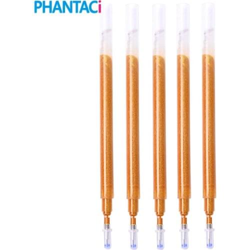 10 pcs/lot Gold Color Pen Refills Cute 0.8mm Stationery Refills Ballpoint Pen Gifts for Schllo Office Supplies Wholesale