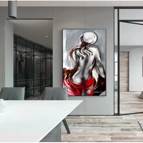 Wall Art Oil painting figure color woman Pictures Hd printing posters Porch bedroom setting is decor Home Painting On The Wall