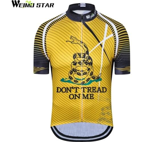 Weimostar Don't Tread On Me Cycling Jersey Breathable Bicycle Cycling Clothing Short Sleeve Summer MTB Bike Jersey Wear Clothes