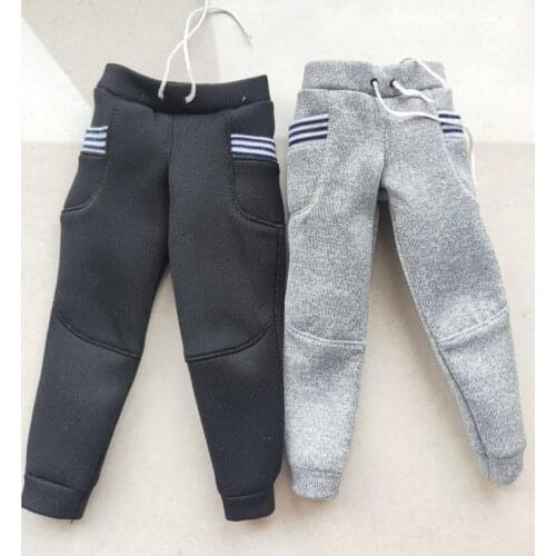 1/6 Scale Soldier Costume 12 Inch Action Figure Fashion Mens Black Grey Sweatpants Casual Sweatpants Model Clothes Accessories
