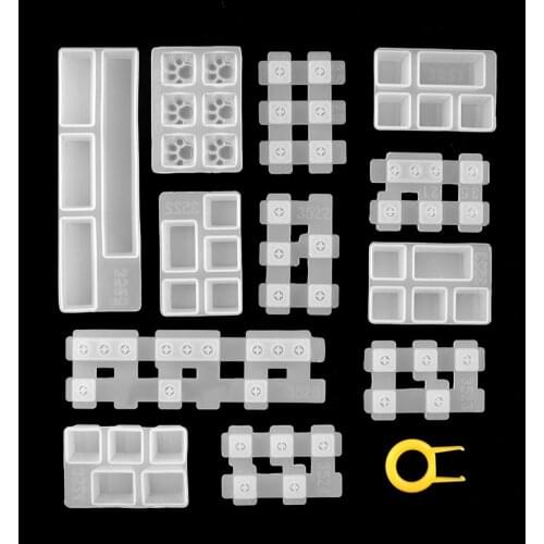 1Set Manual Mechanical Gaming Keyboard Mold Computer PC Gamer Pet Paw keycaps Silicone Molds Dried Flower Resin Crafts