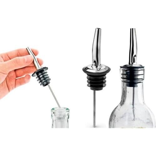 1 pcs Stainless steel wine Olive Oil Pourer Dispenser Spout Glass Bottle Pourer Cap Spout Stopper Mouth Dispenser Bartender