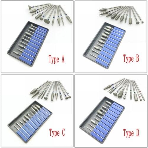 10pcs/set 2.35mm Shank Diamond Grinding Burs Drill Bits For Dental Diamond Burs /Nail Drill Bits Polishing Burs