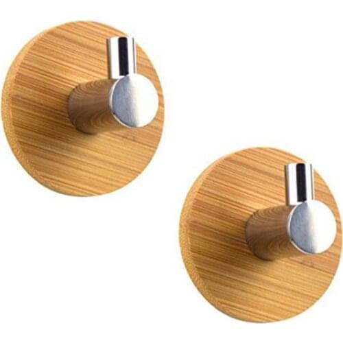 100pc Door Hook Hanger Bathroom Kitchen Closet Without Nail Self Adhesive Hook Stainless Steel Bamboo Stick On Wall Hanging Door