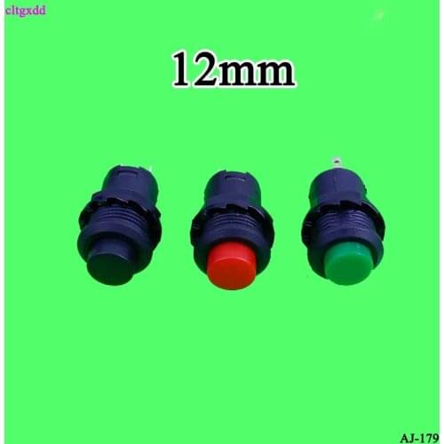 2pcs Mini Red and Green 12mm Self Return Momentary or self-locking Touch On/Off Switch Push Button Switch 3A 125 AC 1.5A 250V