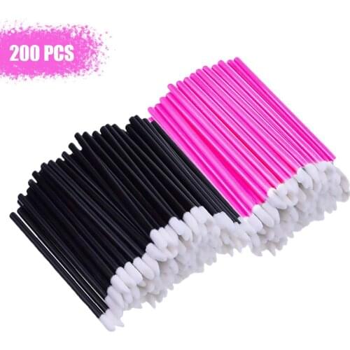 200 Pcs Disposable Lip Brushes Lipstick Gloss Wands Make Up Lip Brush Portable Lip Gloss Applicators Makeup Brushes Tool Kits
