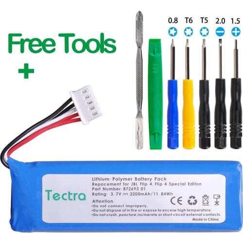 Asperx 1pc 3200mAh Battery GSP872693 01 for JBL Flip 4, Flip 4 Special Edition+free install tools