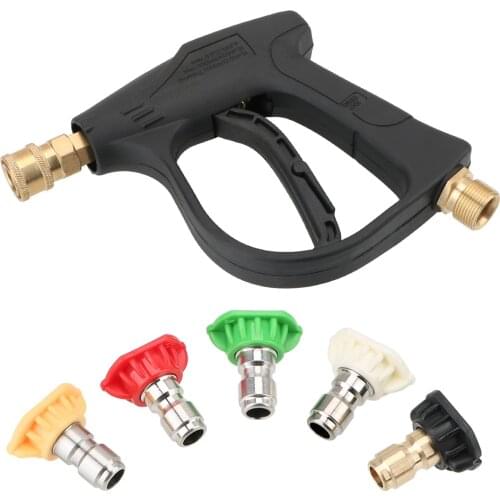 Car High Pressure Water Gun Car Washer 14mm M22 Socket 1/4" Quick Release Snow Foam Gun with 5pcs Soap Spray Nozzles