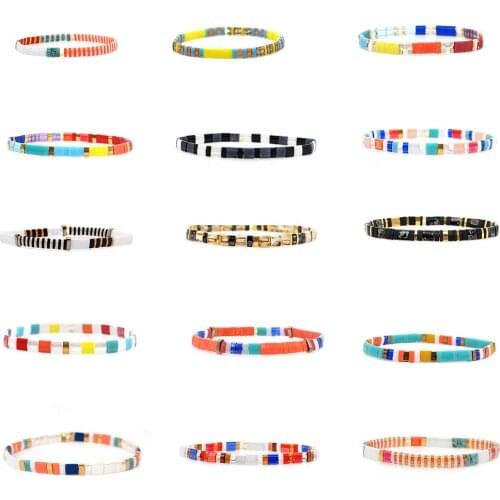 TILA Tiramie Beads Rainbow Beaded Simple Bohemian Couple Bracelet Charms for Bracelet Bracelets on Hand Bracelet Wholesale