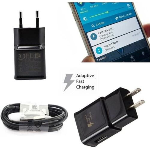 Fast Charger 1.2M Type C Cable Charging 9V1.67A/5V2A Wall EU US Adaptive for Samsung S8 S9Plus Oneplus Android Micro Phone Quick
