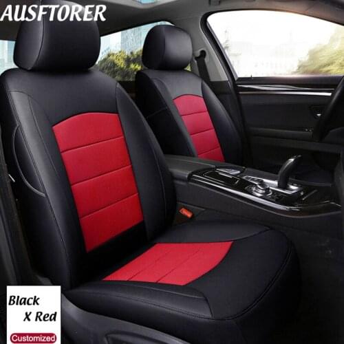 AUSFTORER Genuine Leather Custom Cover Car Seat for Peugeot 206CC Accessories Cowhide Seat Covers Protector Cars Styling 11PCS