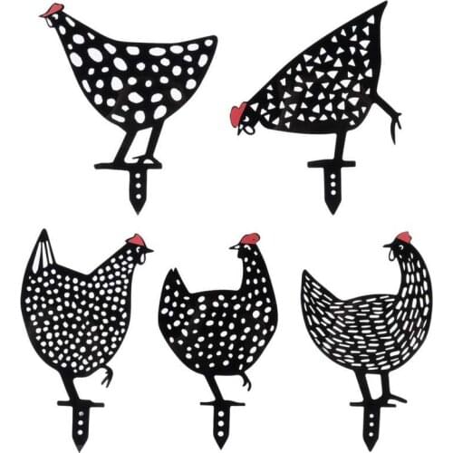 Chicken Stake Easy To Install Garden Decoration Exquisite Black Sun-Proof for Courtyard Decoration