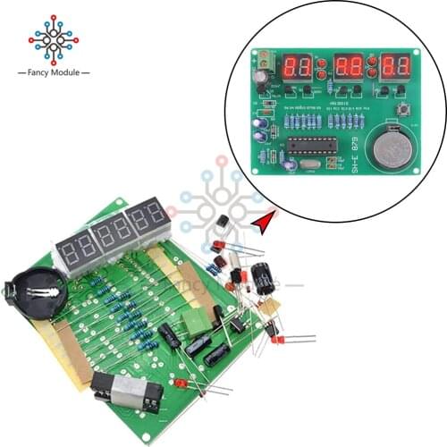 Diymore AT89C2051 Electronic Clock Digital Tube LED Display Suite DIY Kits Electronic Module Parts and Components DC 9 -12V