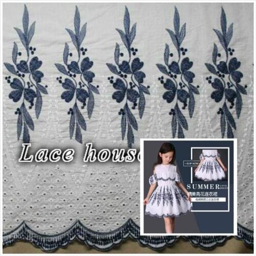 Bilateral positioning Ruffle embroidery lace fabric skin-friendly soft summer dress lace fabric