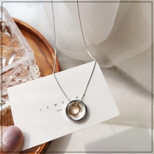 LANIWOO Circle Clavicle Pendant Necklaces 2021 New Fashion Jewelry Simple Ins Style Wholesale Accessory