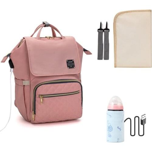 LEQUEEN USB Diaper Bag Changing Pad Straps Heating Bag Baby Care Travel Waterproof Antifouling Backpack Stroller Bag Nappy Bag