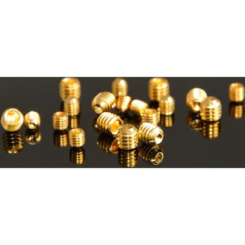 M3x2.5-20mm M4x4/5mm M5x5mm Cup Point Grub Scerw DIN916 Golden Electroplate 12.9 Grade Alloy Steel Model DIY