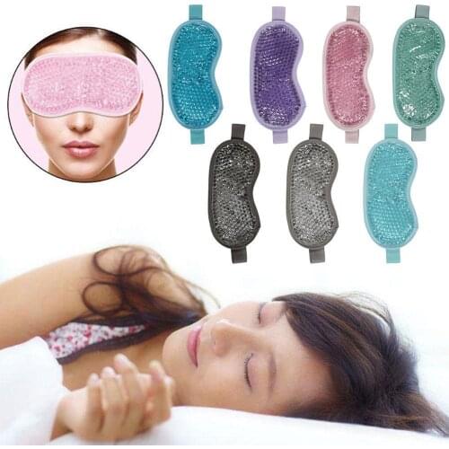 Cold Gel Cooling Ice Eye Mask Reduces Eye Puffiness Dark Circles with Adjustable Strap Reusable Travel Sleeping Eye Mask