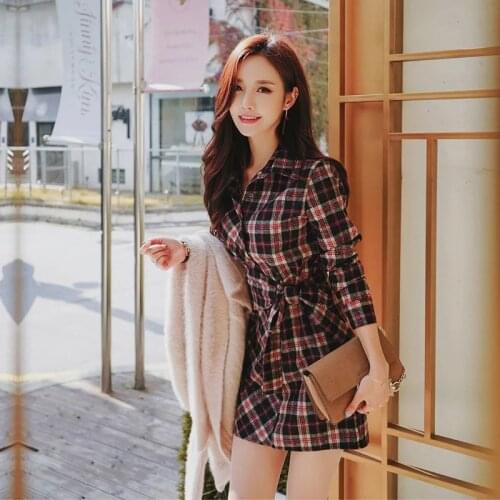 MingJieBiHuo fashion new temperament full sleeve dress work style women autumn lady elegant slim party comfortable mini dress