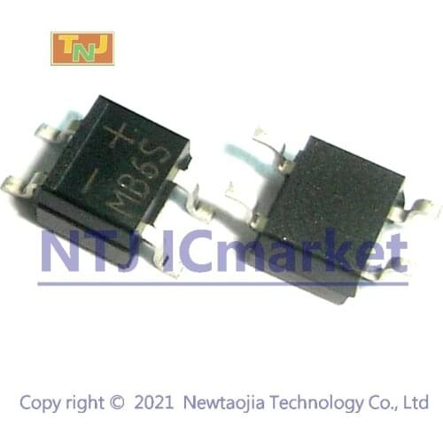 100 PCS MB6S SMD B6S Bridge Rectifier 0.5A 600V