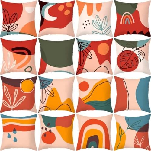 Nordic Simple Abstract Morandi Pillow Case Peach Skin Plush Cushion Cover Office Bedroom Sofa Pillow Case