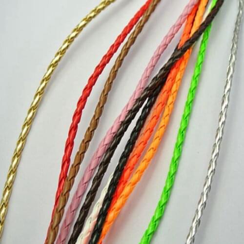 11 Yards Mixed Color Braided Bolo Faux Leather Jewelry Cord 4mm 10 Color