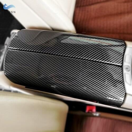 Car Styling Carbon Texture Central Console Armrest Box Cover For BMW 7 Series F01 F02 2009 2010 2011 2012 2013 2014 2015