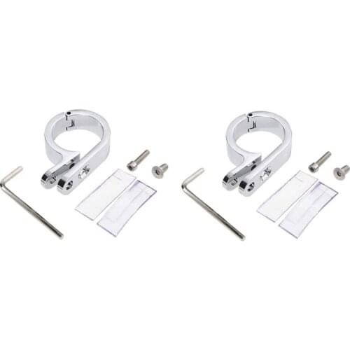 Universal Motorcycle Chrome Handlebar Mounts Clamp Clock 32mm 1 1/4Inch for Honda Yamaha Suzuki Kawasaki