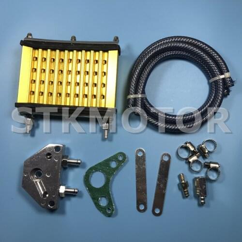 Universal Motorcycle CNC Aluminum Engine Oil Cooler Cooling Radiator Kit For 50cc 110cc 125cc 140cc 150cc ATV PIT PRO Trail Dirt