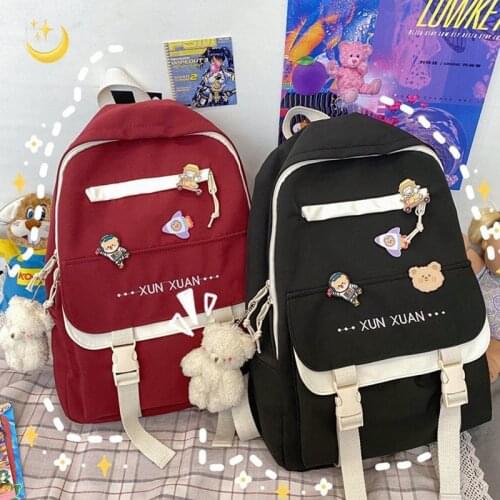 Waterproof Backpacks Women Sweet Kawaii Large Capacity Students Bag Preppy Fashion Womens Korean Style Backpack Travel Bags 50