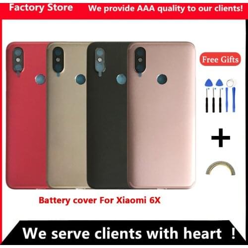 Battery Back Cover For Xiaomi MI A2 Battery Cover Back Case For Xiaomi 6X Back Cover Housing +Volume Power Buttons Cameca Lens
