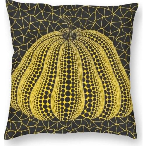 Yellow Yayoi Kusama Pumpkin Square Throw Pillow Case Home Decor 3D Two Side Print Minimalis Modern Cushion Cover for Living Room